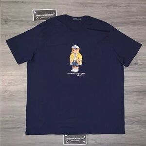 POLO RALPH LAUREN Men’s Big & Tall Navy Polo Bear CP-93 Graphic T-Shirt 4XLT